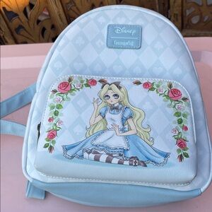 Loungefly Disney Alice in Wonderland Backpack - Light Blue and White